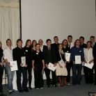 v.l.n.r. Sebastian Gläser, Anke Ott, Frank Lars Wehner, Christian Westarp, Prof. Anita Oswald (Jurymitglied), Jula-Anna Reindell, Sylvia Döhler, Gert Hildebrand (Jurymitglied), Christian Frank Müller, Christen Halter, Diana Carbach, Thomas Poschauko, Thomas Gläser, Martin Poschauko, Jens Franke, Emmanuel Heringer, Dr. Hans Schleicher (Amtschef im bayer. Wirtschaftsministerium), Tom Jumpertz, Stephan Landschütz, Prof. Rudolf Schricker (Jurymitglied) / Foto: bsp-design.de