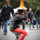 Sporthocker als Regenschirm / X Games Munich 2013 / Foto: Hannes Roth